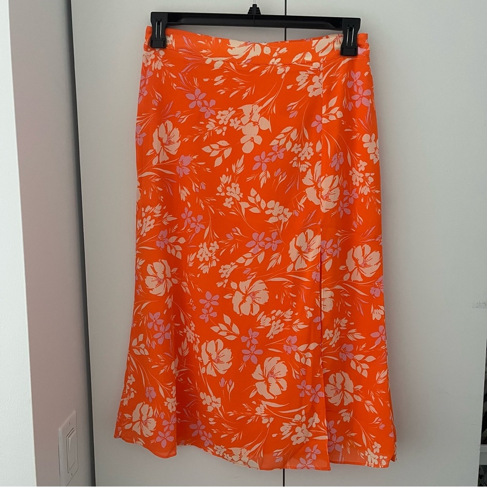 Sage The Label coral midi skirt